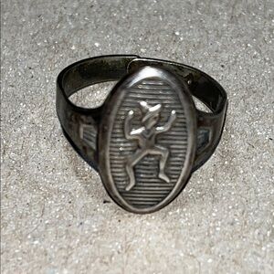 Vintage Silver Filled Girls Adjustable Brownie Ring